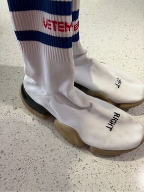 VETEMENTS x Reebok Sock Runner White Gum Sneakers EU 38.5 US 6.5